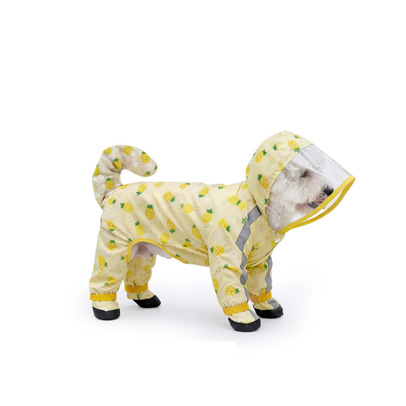 3-piece Dog Rainy Day Care Set with  Yellow L size Waterproof Raincoat, 30x30cm Paw Towel and 70x140cm Pet Bath Towel, Quick-Dry Pet Rain Protection Kit for Small and Medium Dogs
