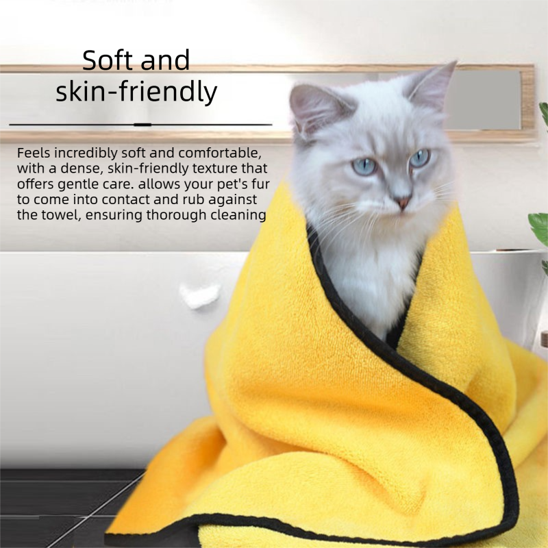 3-piece Dog Rainy Day Care Set with  Yellow L size Waterproof Raincoat, 30x30cm Paw Towel and 70x140cm Pet Bath Towel, Quick-Dry Pet Rain Protection Kit for Small and Medium Dogs