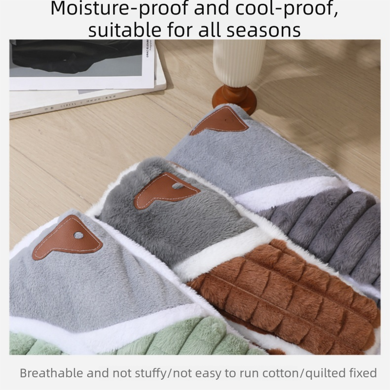 Grey L size Luxury Plush Pet Sleeping Mat, Thickened Warm Pet Bed Cushion for Dogs and Cats, Soft Fabric Pet Sofa Pad with Non-Slip Waterproof Base