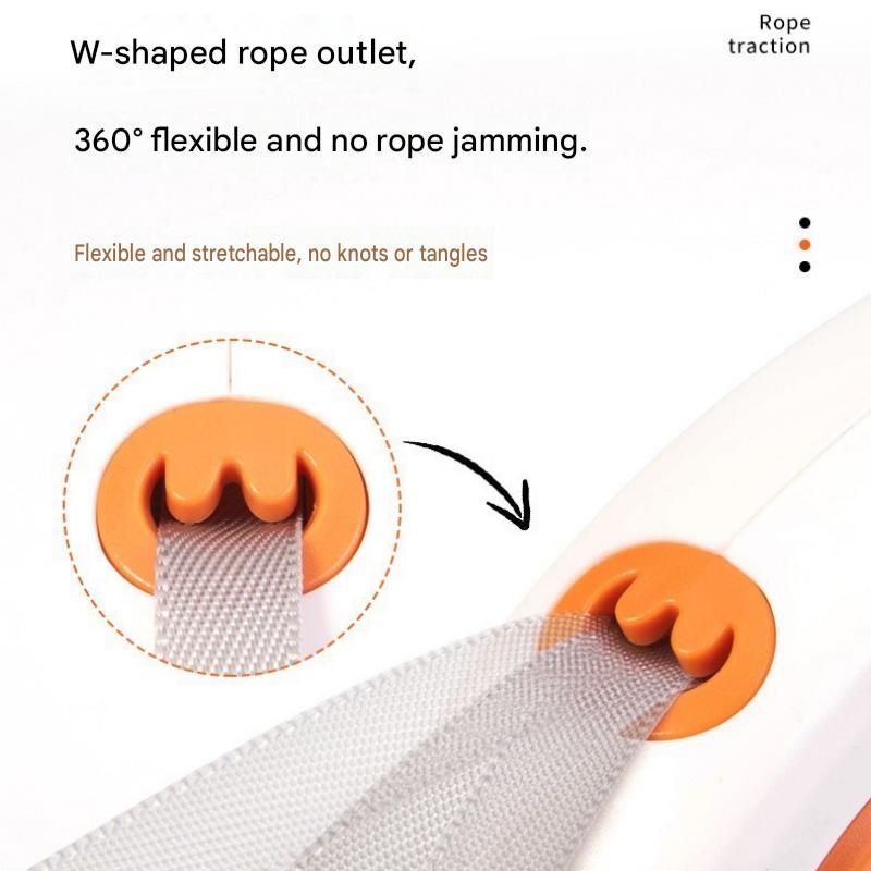 Orange 3M Automatic Retractable Dog Leash –Extendable Pet Lead with One-Button Brake Lock, Tangle-Free 360° Nylon Strap, Durable ABS Housing for Dogs and Puppies