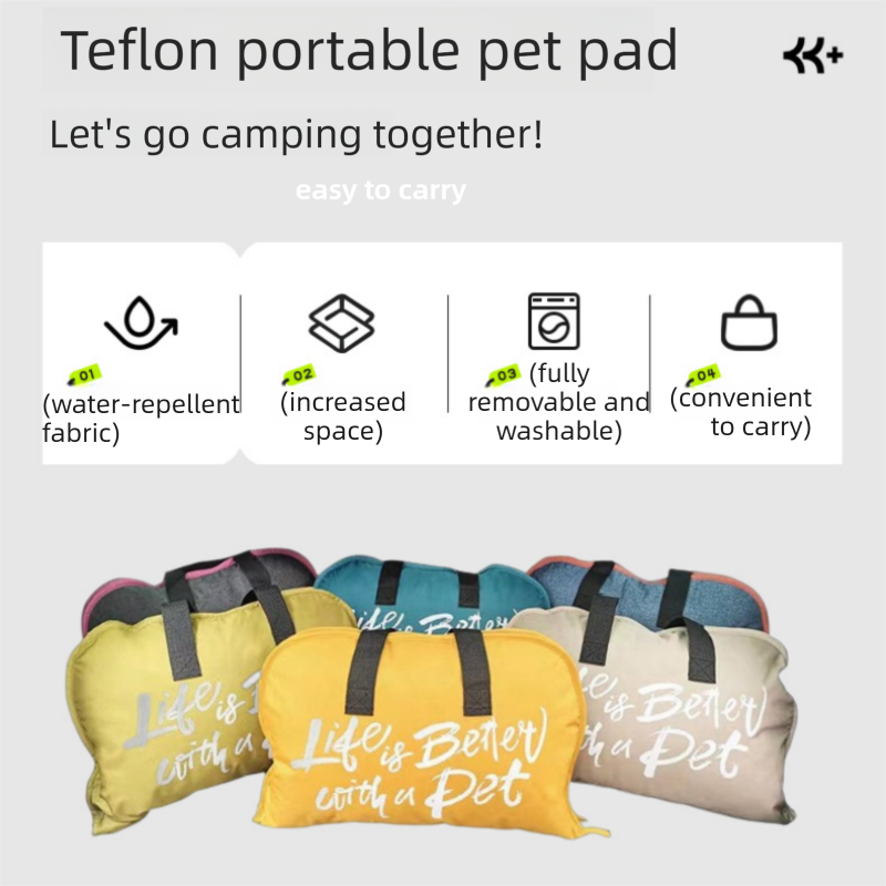 3-Piece Yellow Winter Pet Outdoor Travel  Set – yellow m size Reflective Dog Puffer Jacket, orange 3m Retractable Leash & yellow Portable Foldable Dog Bed