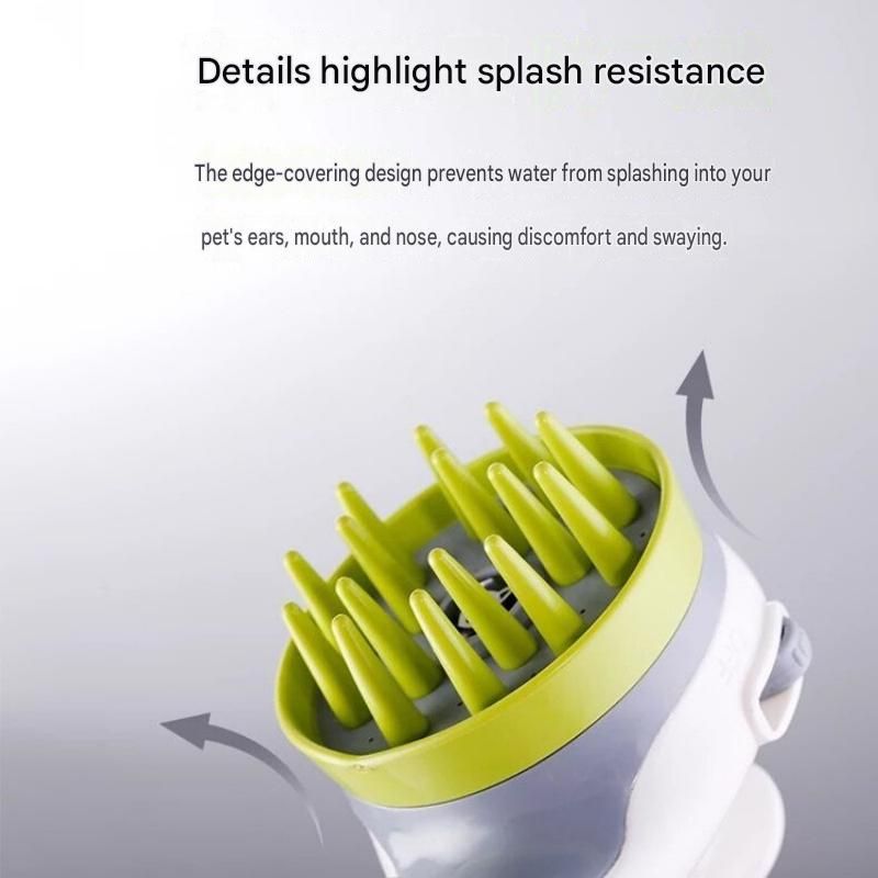 White Pet Bathing Shower Sprayer Brush with Water  Control Switch Control Dog Grooming Massage Shampoo Rinse Tool