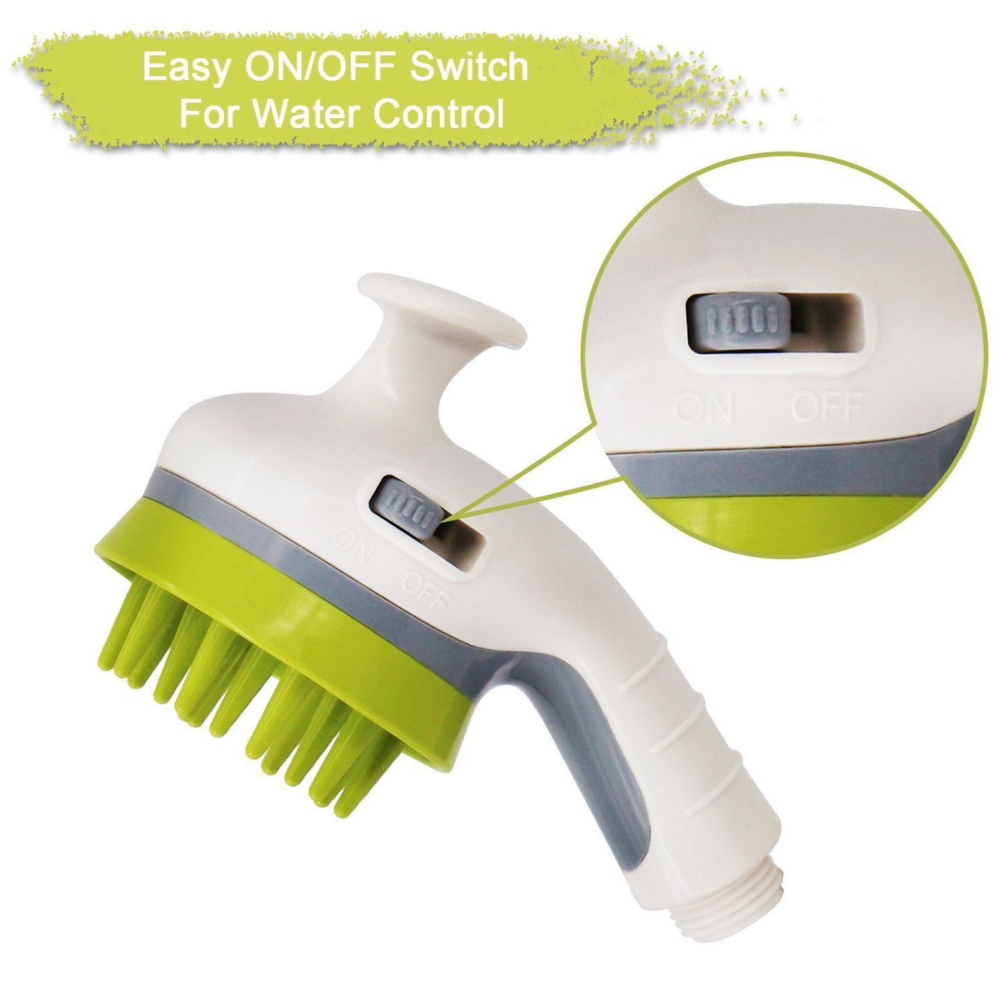 Orange Pet Bathing Shower Sprayer Brush with Water  Control Switch Control Dog Grooming Massage Shampoo Rinse Tool