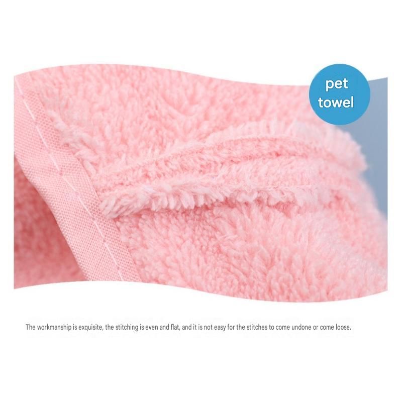 2-piece Grey Quick-drying pet grooming glove towel; made of soft, highly absorbent coral fleece; suitable for drying dogs and cats after bathing.