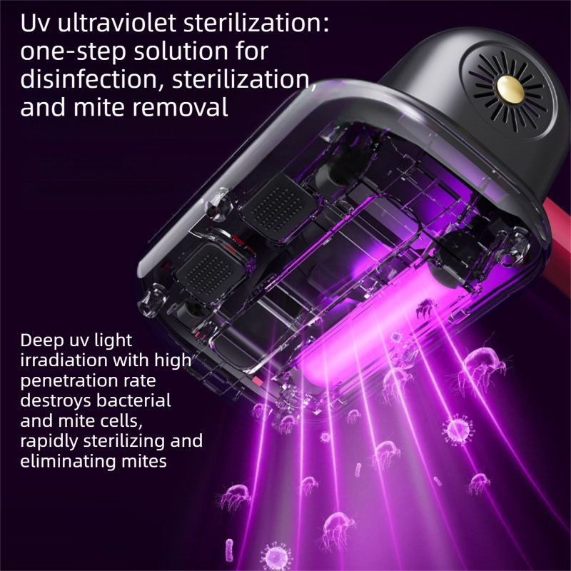 2-piece Home Cleaning  Bundle - Golden UV Mattress Mite Vacuum Cleaner & White Cordless Handheld Stick Vacuum Set, Wireless Rechargeable Home Car Pet Hair Cleaning Kit