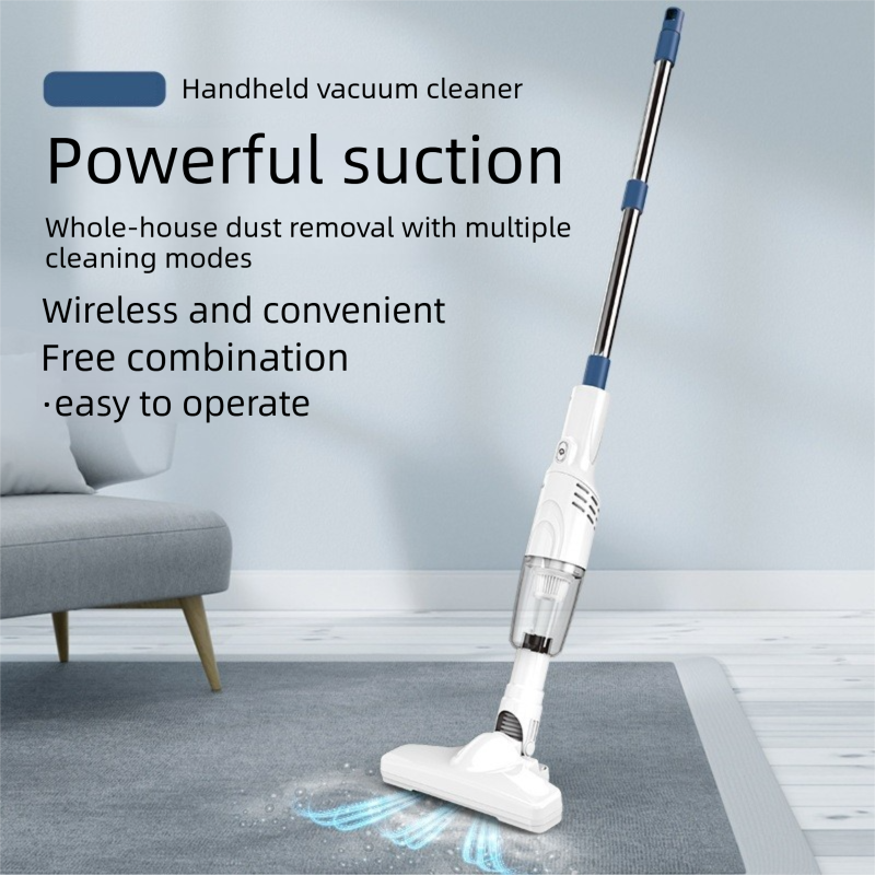 2-piece Home Cleaning  Bundle - Golden UV Mattress Mite Vacuum Cleaner & White Cordless Handheld Stick Vacuum Set, Wireless Rechargeable Home Car Pet Hair Cleaning Kit