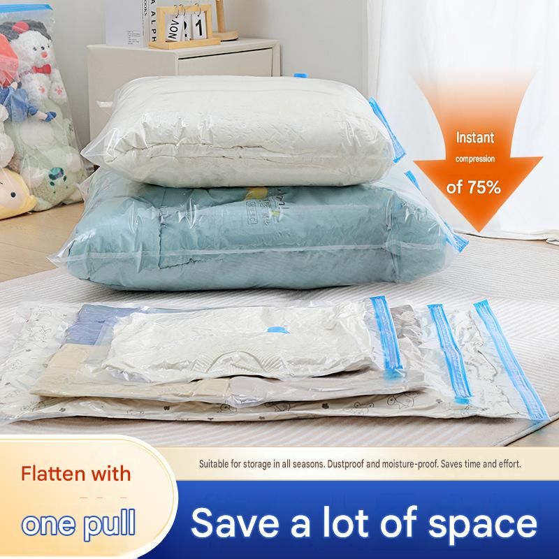 9-piece Vacuum Storage Bags Set(3 medium, 3 large, 2 extra large, 1 hand pump)- Heavy Duty Space Saving Compression Bags for Clothes Quilts Bedding Moisture Proof Wardrobe Organisation Travel Storage Reusable Durable Seal