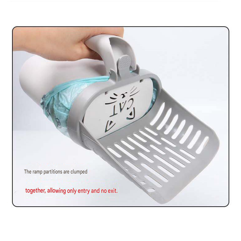 All-in-one Cat Litter Scoop - Detachable High-Capacity Waste Storage Bin with Garbage Bags, PP Material Cat Cleaning Tool for Efficient Litter Box Maintenance