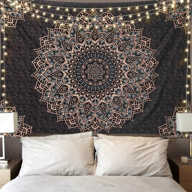 Black 150*200cm Mandala Tapestry – Wall Hanging Decor for Living Room, Bedroom, or Guest Room