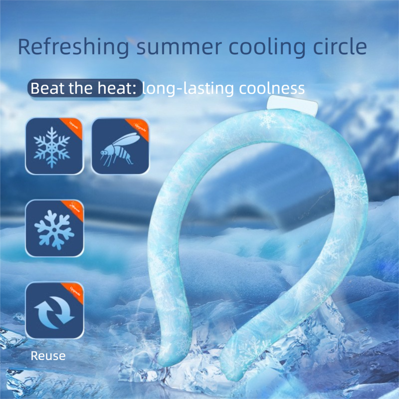 Gradient Pink Instant Cool PCM Neck Ring - 28°C Phase Change Material for Sweat-Free Relief - Ultra-Light 135g Comfort for Sports, Office, and Summer Travel