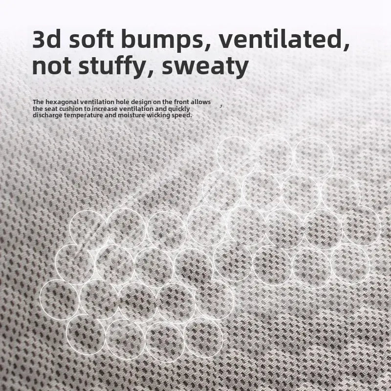Black Universal Honeycomb Gel Seat Cushion - Breathable Cooling Pad for Car & Office - Ergonomic Pressure Relief & Non-Slip Design for Long Sitting