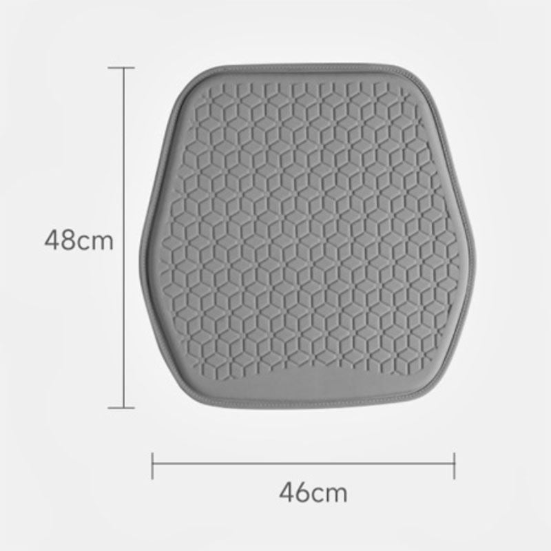 Grey Universal Cooling Gel Seat Cushion - TPR Breathable Honeycomb Pad for Car & Office Chair