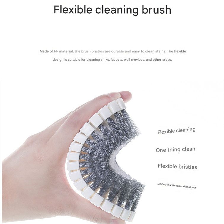3 Pack Flexible Bendable Cleaning Brushes Multi-Purpose Kitchen Bathroom Scrubber Set for Faucets Tiles Corners Sink Gaps