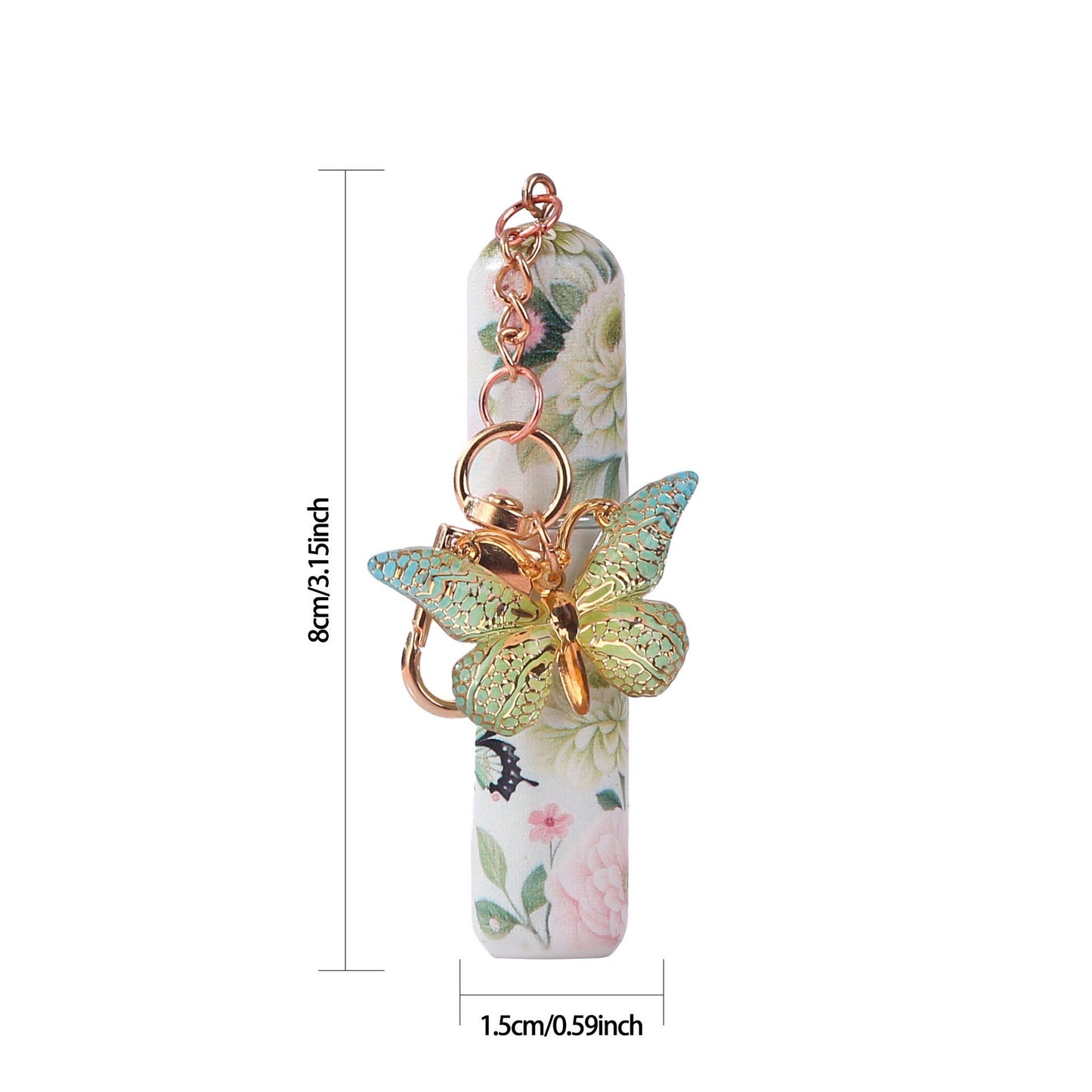 3 Pack Red 5ml Portable Perfume Atomizer Keychain Butterfly Charm Floral Refillable Travel Spray Bottle Set - Same Design