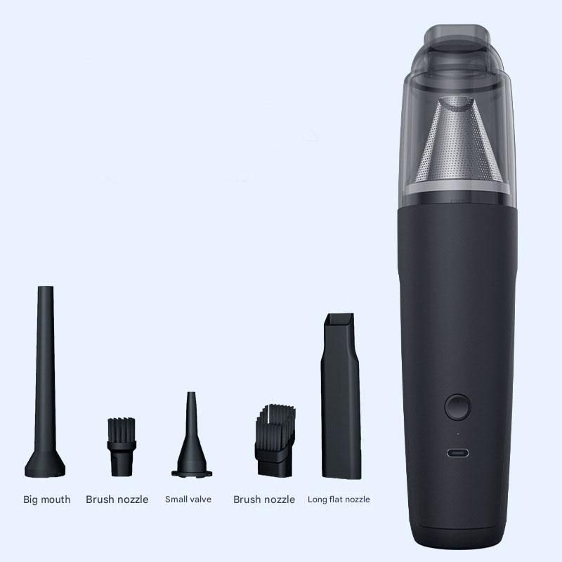 Black Portable Handheld Vacuum Cleaner - Cordless USB Rechargeable Mini Dust Cleaner with Blow and Suction Function, Multi Nozzle Attachments for Keyboard Desk Home Office Cleaning