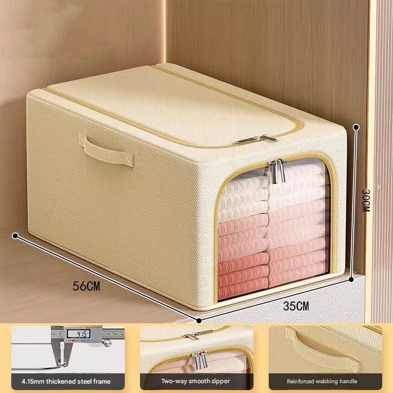 56L Large-Capacity Fabric Storage Bin & 6-Piece Vacuum Compression Bag Set — Reusable Compression Storage Combo Kit