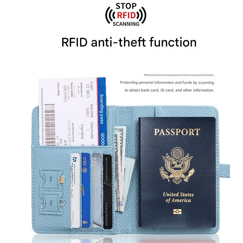 Dark Blue Travel Passport Holder and Notebook Gift Set with Luggage Tag & Metal Pen Business Travel Gift Box
