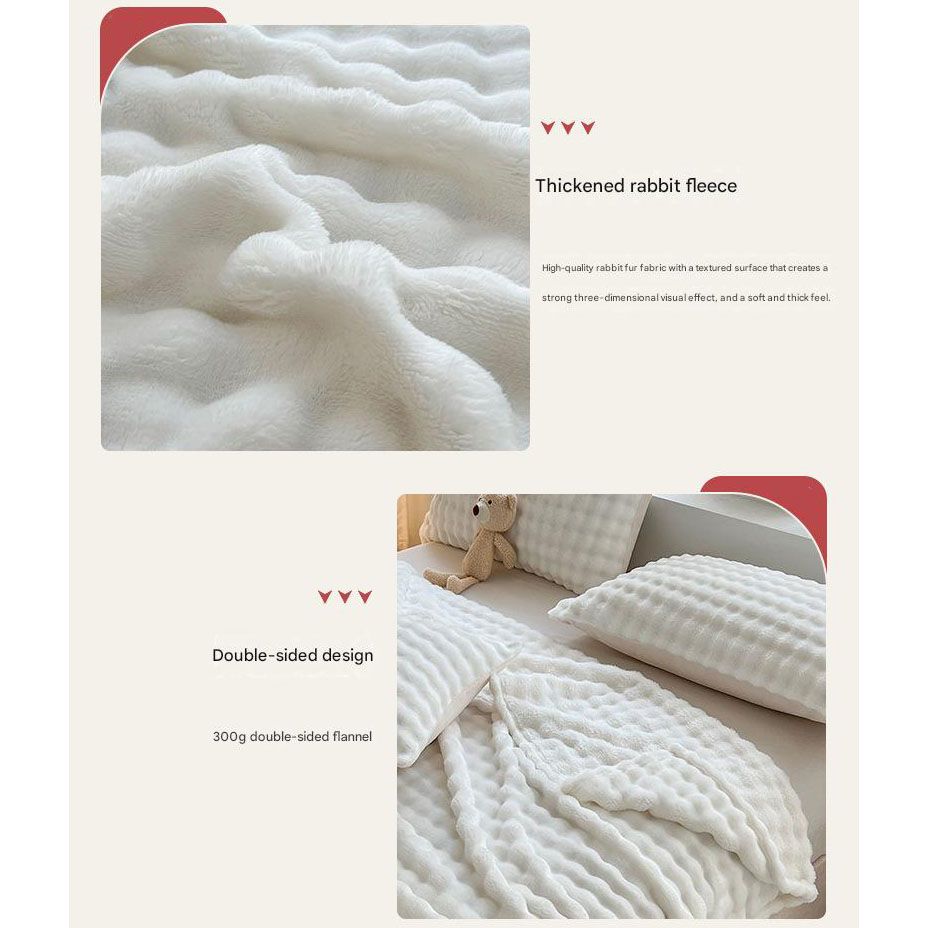 Mushroom-Themed Plush Slippers & Bubble Fleece Throw Blanket Set — A Cozy, Warm Winter Home Gift Bundle, Including Soft & Warm Indoor Slippers (Size AU 12-13) and a 100x150cm Flannel Throw Blanket