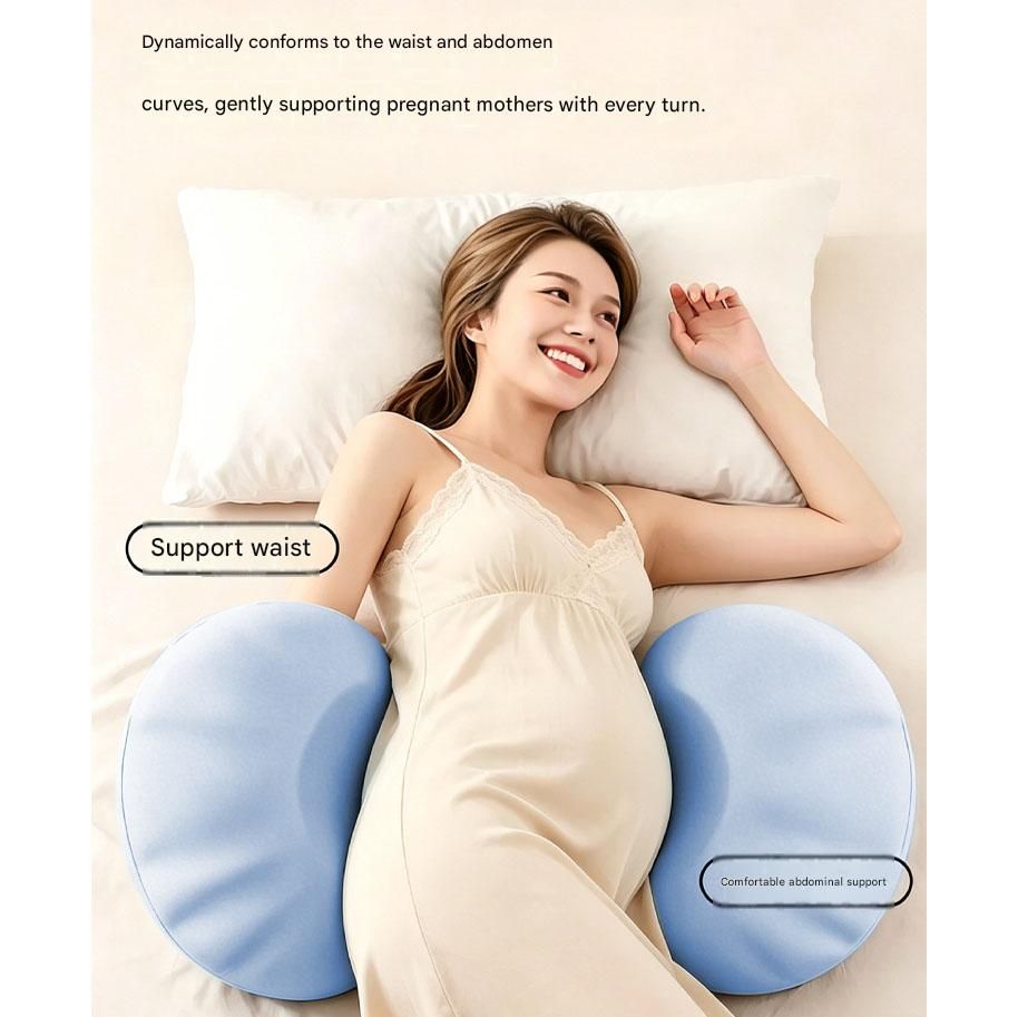 Pink Memory Foam Pregnancy Support Pillow for Side Sleeping, Adjustable Maternity Belly and Back Support Cushion, Pregnancy Wedge Pillow for Hip, Waist and Back Relief