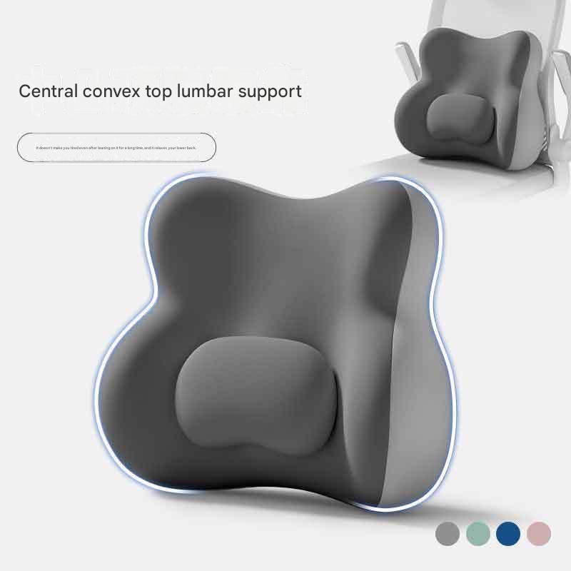 Black Ergonomic Memory Foam Lumbar Support Cushion for Office Chair, Adjustable Lower Back Pillow with Dual Side Support, Orthopedic Back Rest for Desk Chair, Car Seat and Home Office