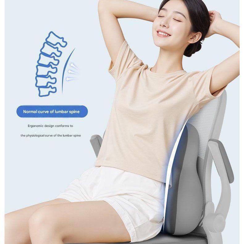 Sakura Pink Ergonomic Memory Foam Lumbar Support Cushion for Office Chair, Adjustable Lower Back Pillow with Dual Side Support, Orthopedic Back Rest for Desk Chair, Car Seat and Home Office