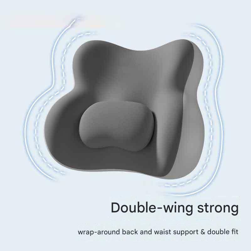 Gray-Green Ergonomic Memory Foam Lumbar Support Cushion for Office Chair, Adjustable Lower Back Pillow with Dual Side Support, Orthopedic Back Rest for Desk Chair, Car Seat and Home Office