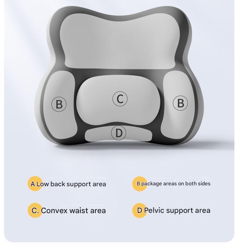 Gray-Green Ergonomic Memory Foam Lumbar Support Cushion for Office Chair, Adjustable Lower Back Pillow with Dual Side Support, Orthopedic Back Rest for Desk Chair, Car Seat and Home Office