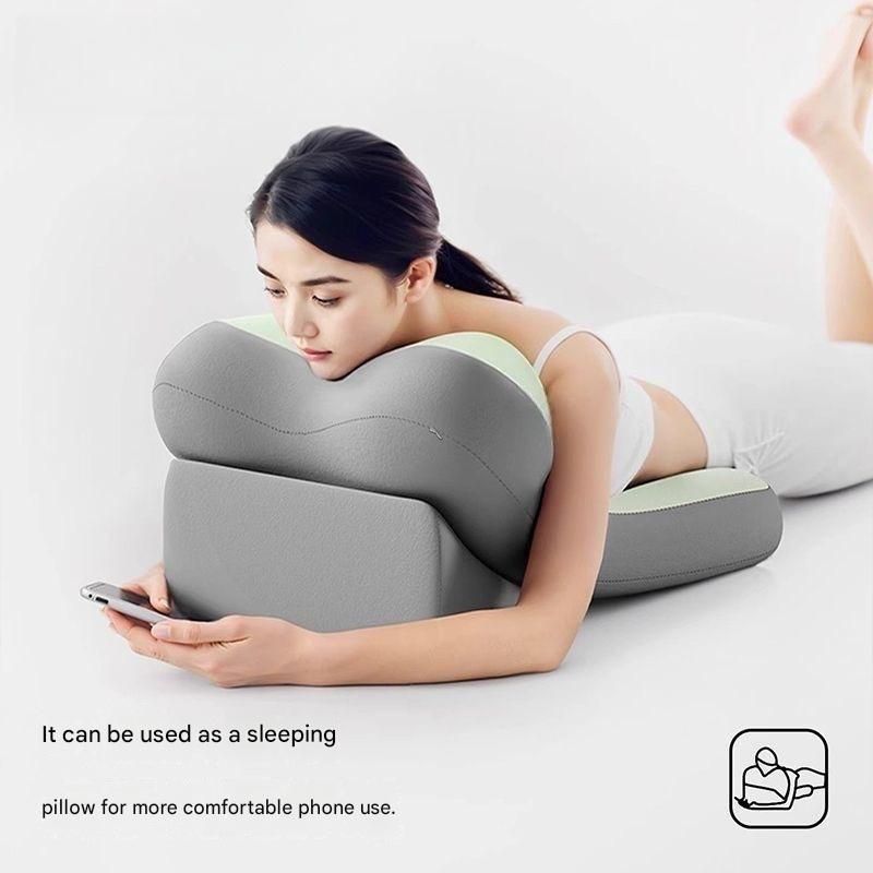 Green Memory Foam Reading Pillow & Back Support Cushion with Adjustable Wedge, Ergonomic Neck and Lumbar Support for Bed, Sofa, Reading, Gaming and Relaxation