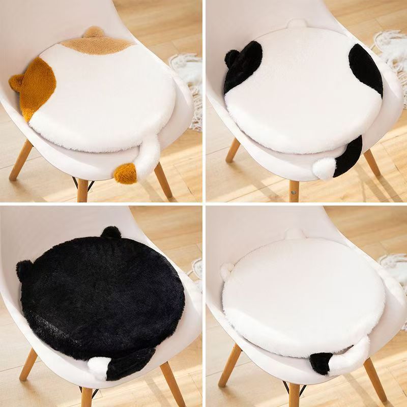 40cm Round Cat-Themed Seat Cushion (Brown Tabby) — Slow-Rebound Memory Foam, Soft Plush, Washable — Ideal for Office Chairs, Bedrooms, Dorms, and Reading Nooks