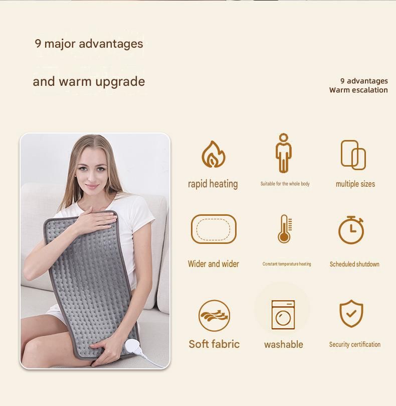 Electric Heating Pad 43x84cm with 9 Heat Levels and 4 Timer Settings, Washable Full Body Heating Mat for Back, Waist, Legs and Shoulders