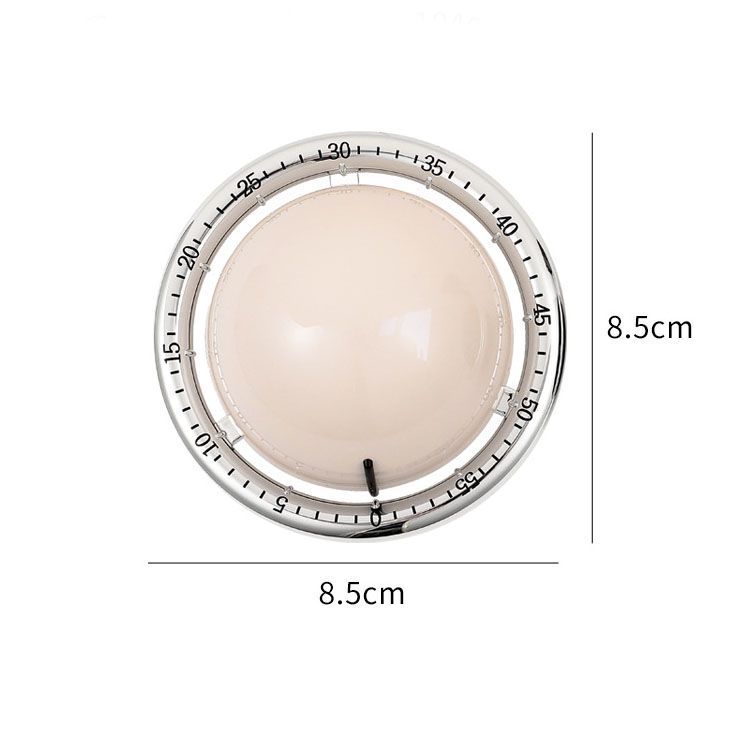 Black Retro Planet Mechanical Kitchen Timer Magnetic Countdown Clock Battery-Free Metal Core Loud Alarm for Cooking Study