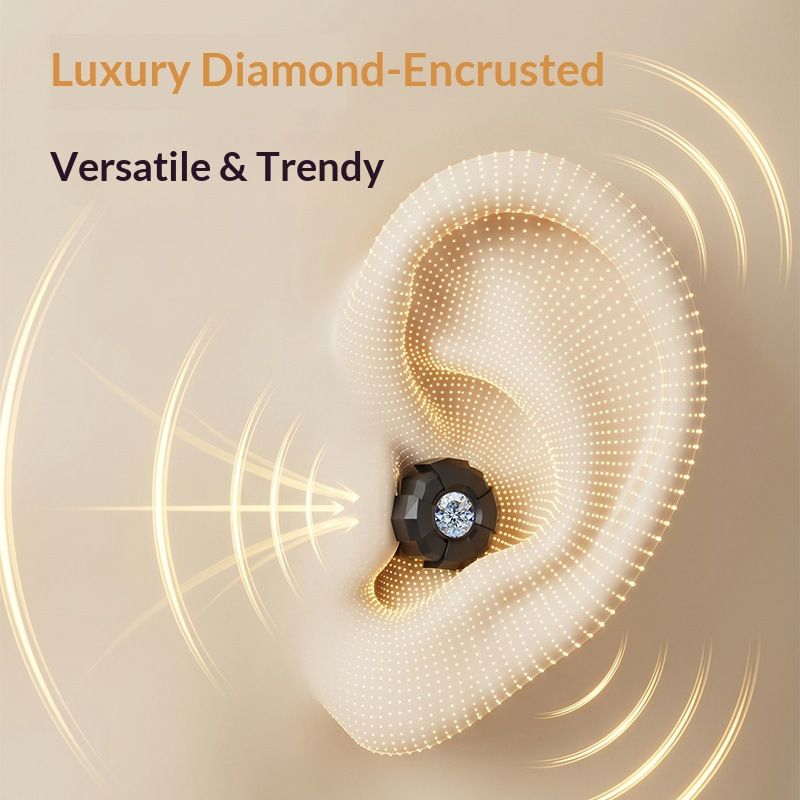 White Luxury Diamond-Encrusted Noise Reduction Earplugs with Anti-Lost Lanyard - Soft Silicone Sleep & Study Ear Plugs for Comfortable Silence
