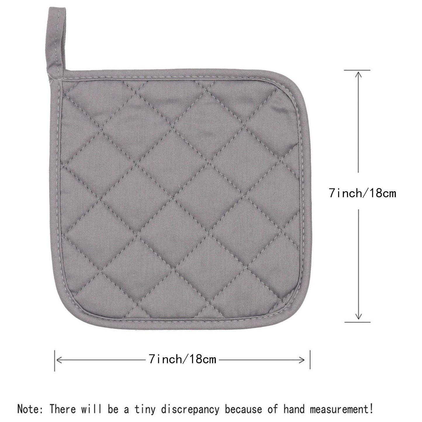 4 Pack Heat Resistant Pot Holders - Red Cotton Silver Coated Quilted Kitchen Heat Pads Non Slip Oven Mats 18x18cm Baking Cooking Microwave Use Durable Thermal Protection