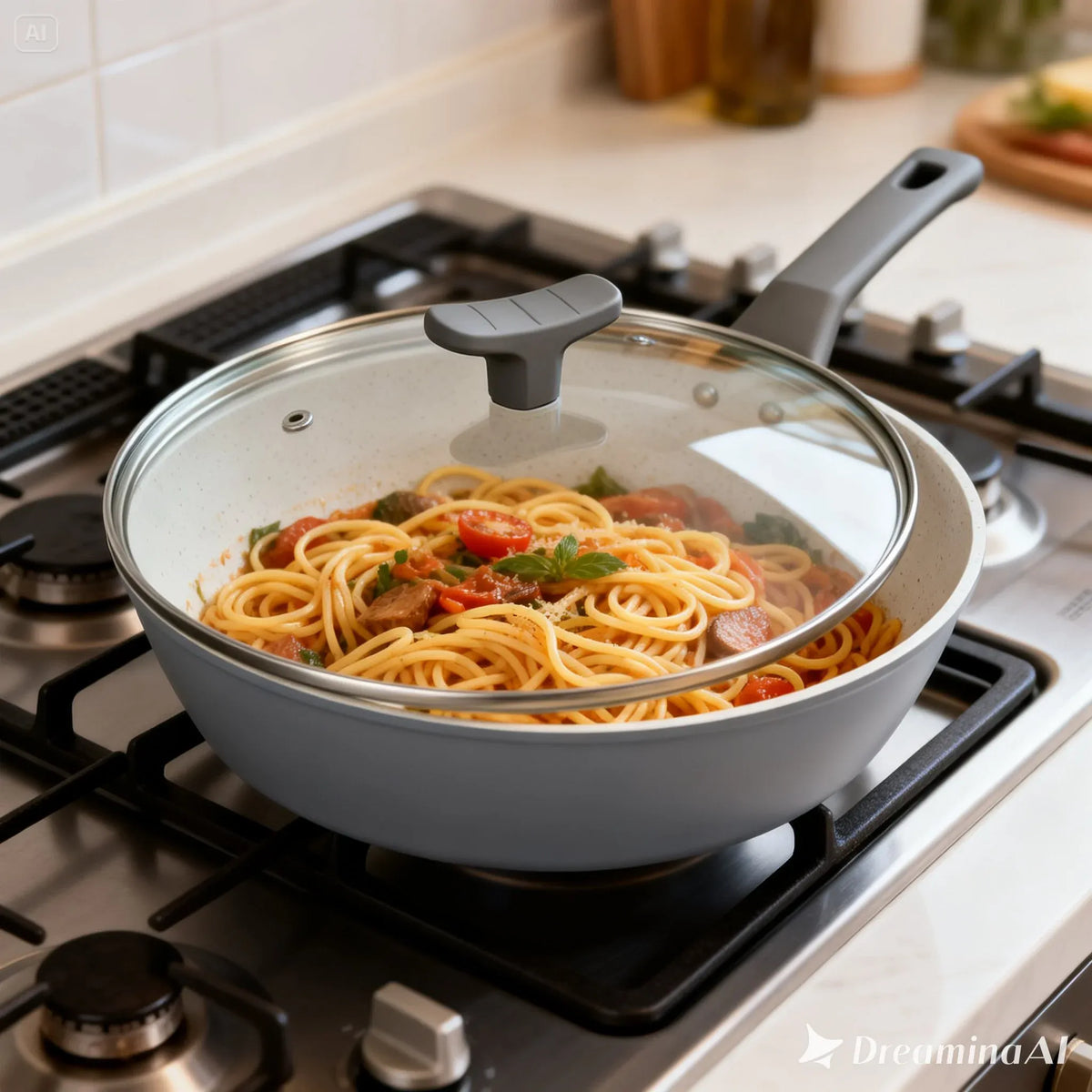 CLEVINGER 24CM NON-STICK FRYPAN(white and grey)