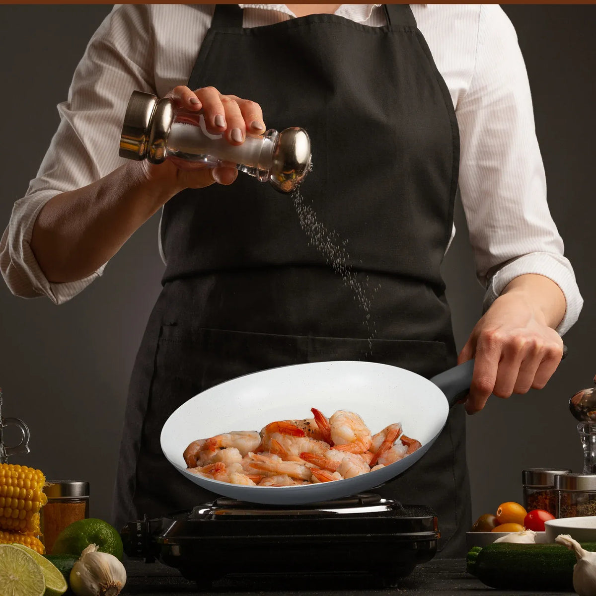 CLEVINGER 28CM NON-STICK SAUTE PAN WITH LID