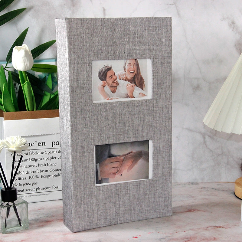 Photo album with luxurious cover Assorted colours Large 300 PCs 6 Inch - Gray