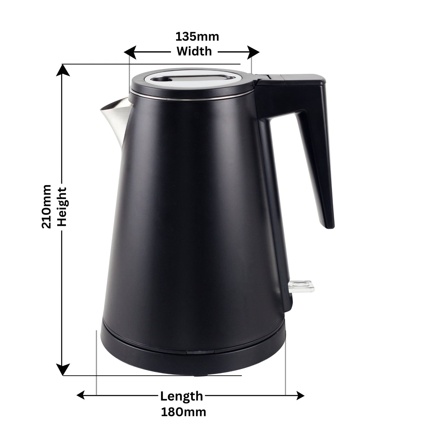 0.8L Stainless Steel Kettle - Black
(Double Layer)