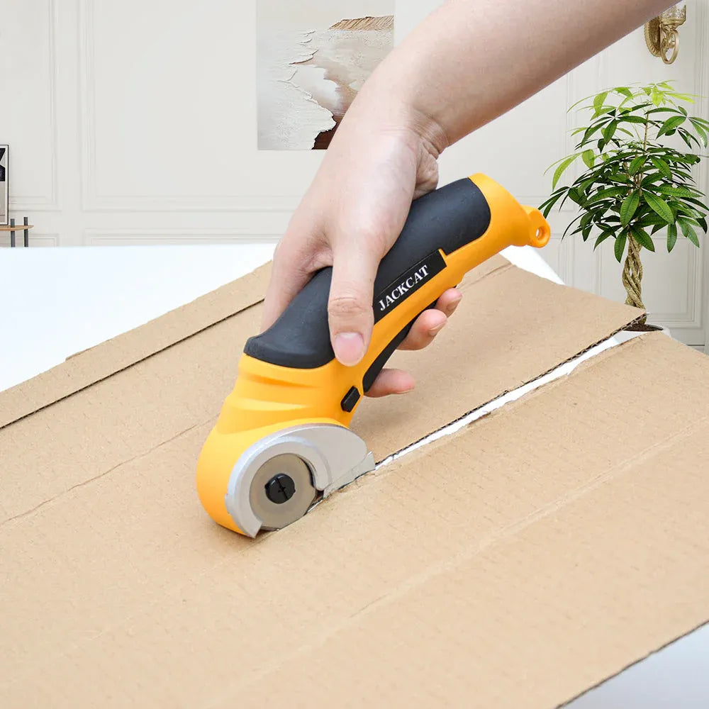 Cordless Electric Scissors 4.2V Rotary Cutter 2000mAh Battery Rechargeable Fabric Scissors Multi-Cutting Tool with Safety Lock for Cloth Cardboard Carpet