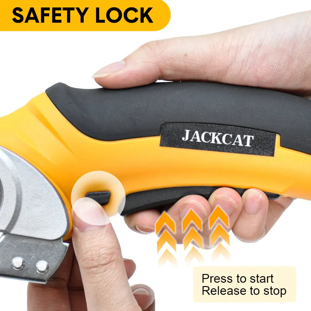 Cordless Electric Scissors 4.2V Rotary Cutter 2000mAh Battery Rechargeable Fabric Scissors Multi-Cutting Tool with Safety Lock for Cloth Cardboard Carpet