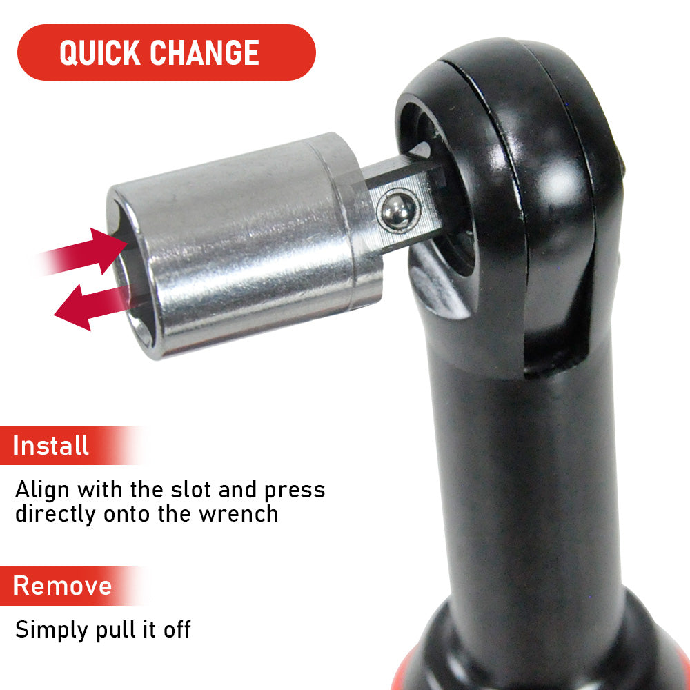 Cordless Electric Ratchet Wrench Set 12V Power Electric Ratchet Wrench 3/8inch 400 RPM Variable Speed with Sockets Two 2000mAh Batteries and Charger