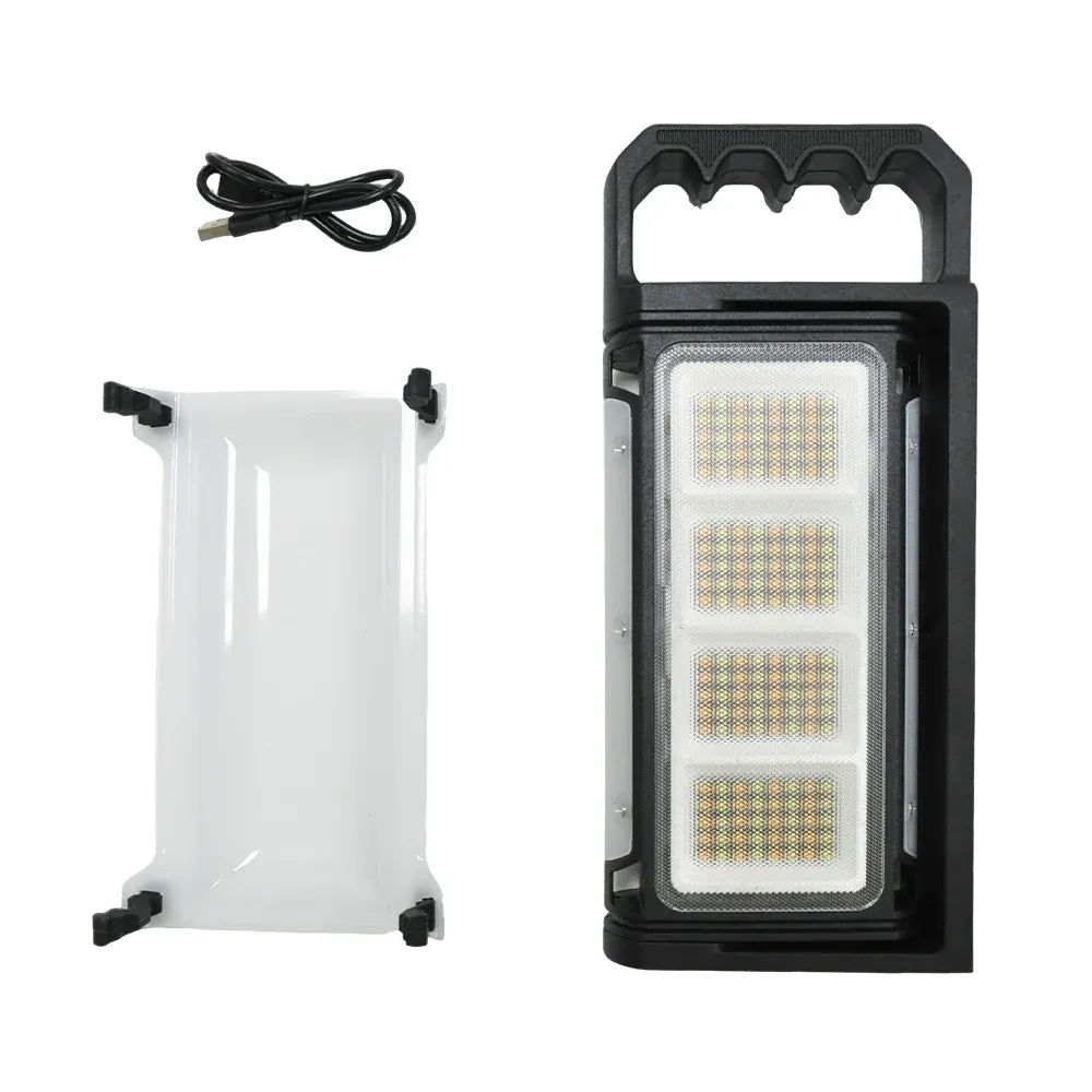 Magnetic LED Work Light 8000mAh Rechargeable 1700 Lumens 320 LED 360 Rotating Waterproof Type C with Digital Display Red Warning for Car Repair Job Site